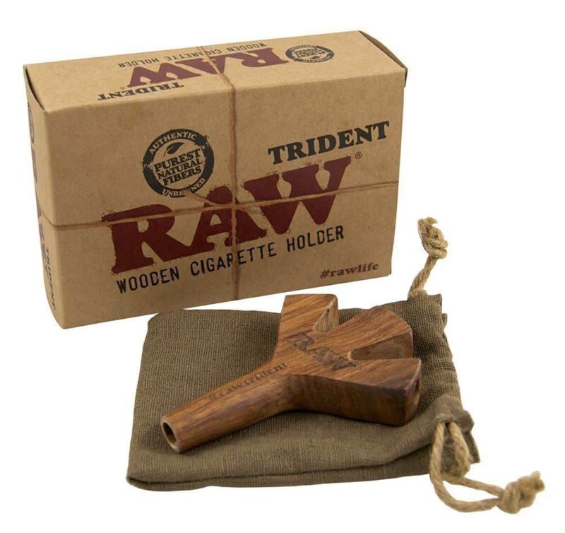RAW WOODEN CIGARETTE HOLDER - TRIDENT