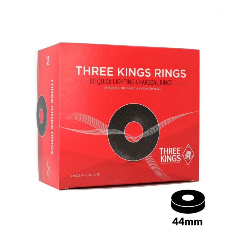 THREE KINGS QUICK LIGHTING CHARCOAL RINGS x 80 PCS / 44mm