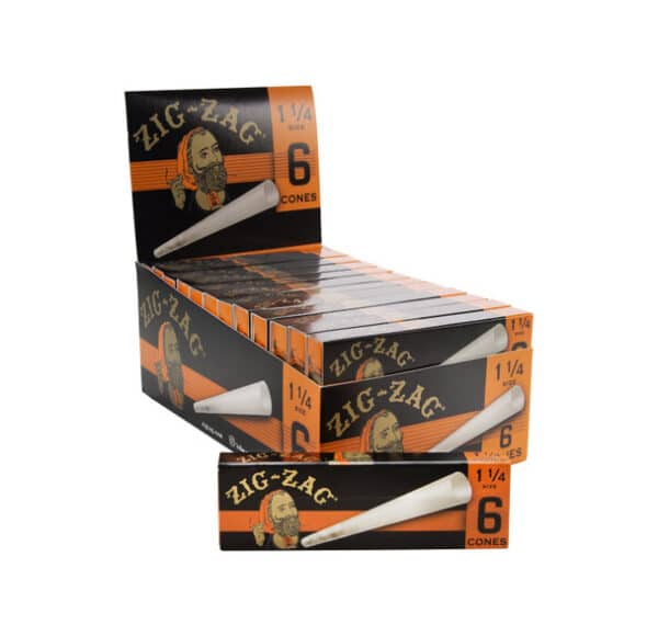 Zig Zag Paper Cones 1 1 4 6 pack carton 58871